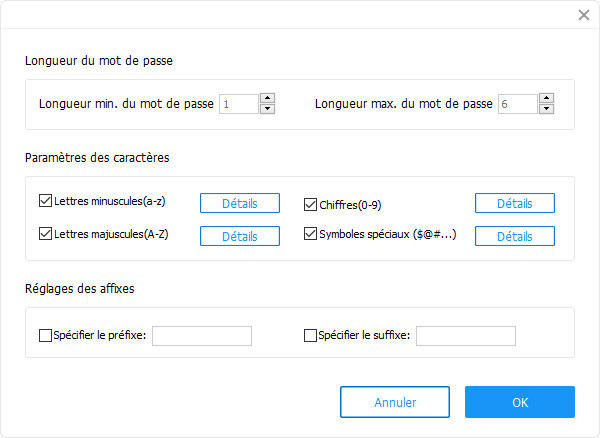force brute avec les paramètres d'attaque de masque - guide de sauvegarde 4ukey itunes