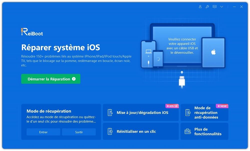 réparer l'iphone 14 bloqué en mode de récupération - réparer le système ios