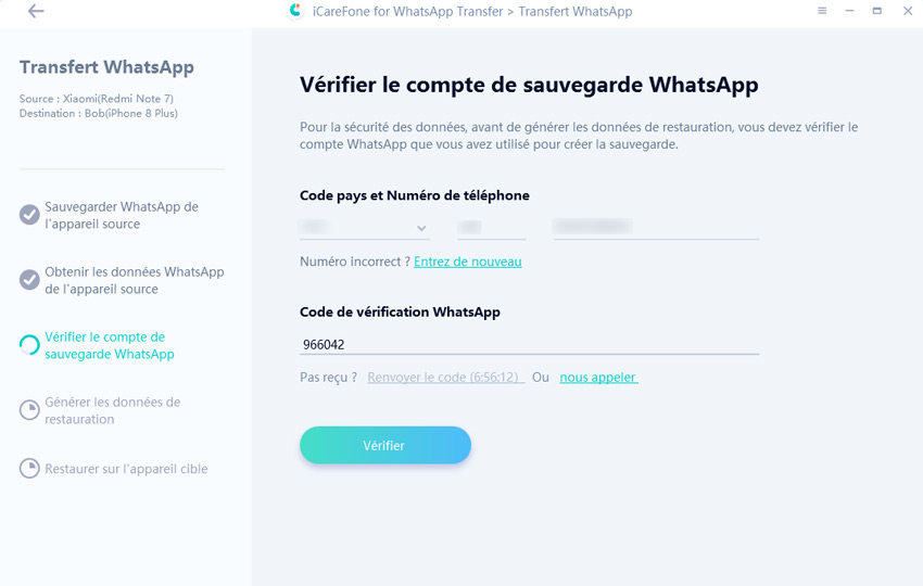 transférer historique whatsapp android vers iphone - iCareFone Transfer