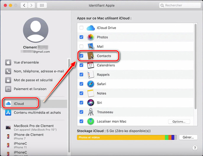 synchroniser contact mac et iphone